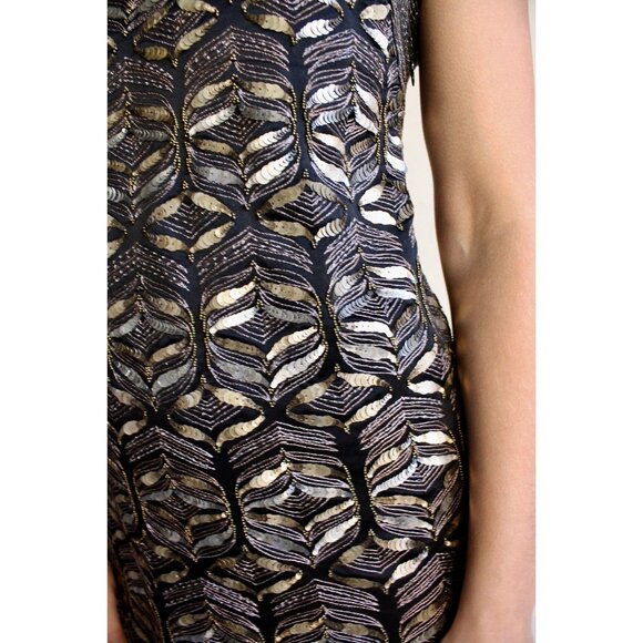 Elie Tahari sleeveless Sevina silk dress metallic beading size 4 new with tags - Picture 3 of 5